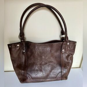 Frye Dark Brown Leather Tote Bag